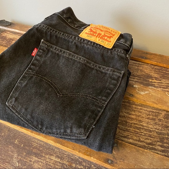 Levi’s 505 Straight Leg Jeans Black - Picture 3 of 6
